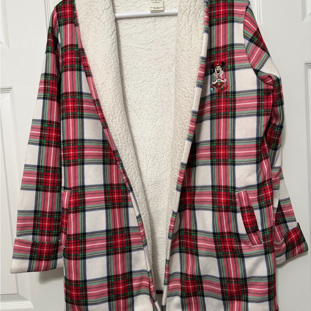 Disney Holiday Minnie Mouse Sherpa Cardigan Size L